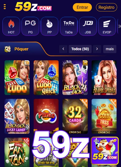 Jogos de pôquer disponíveis na plataforma 59z.