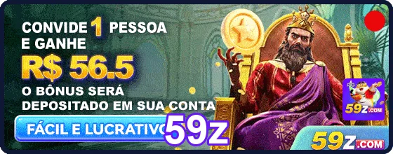 Banner promocional do 59z com o Rei e bônus de convidar amigos.