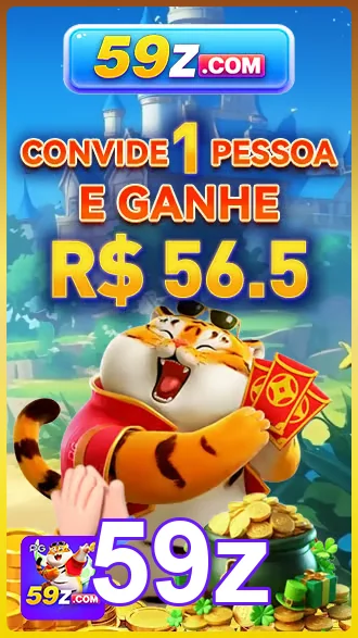 Imagem promocional de convite do site 59z para ganhar R$ 56,50.