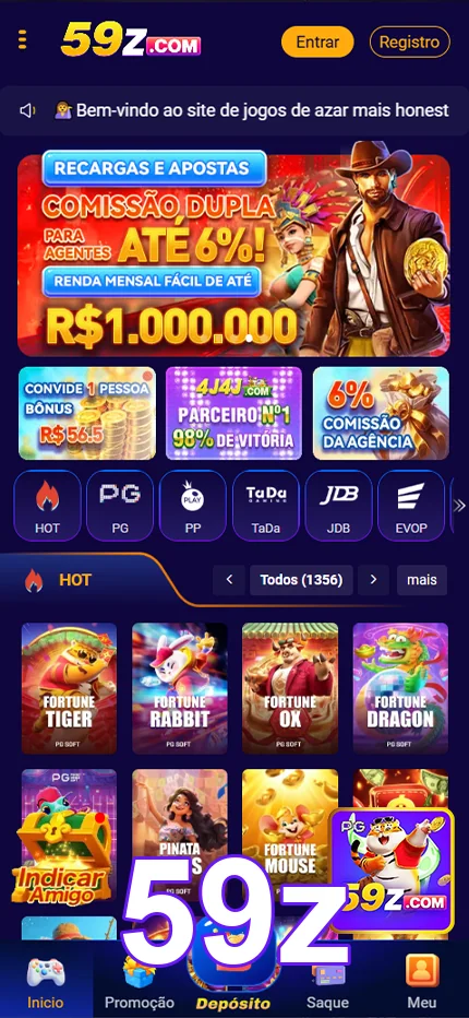 Slots vibrantes e otimizados para mobile no 59z.